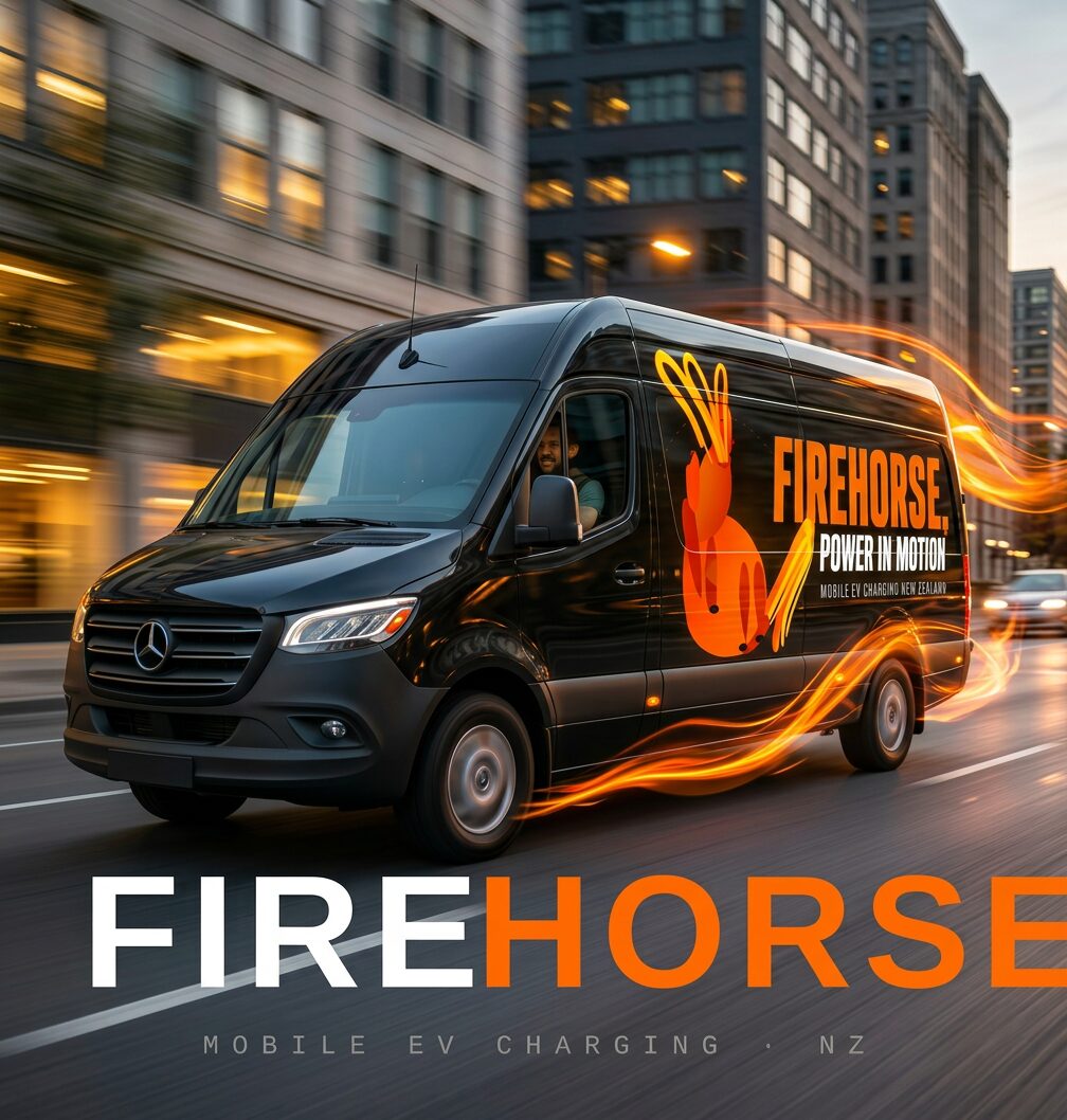 FireHorse rapid charging van in the city